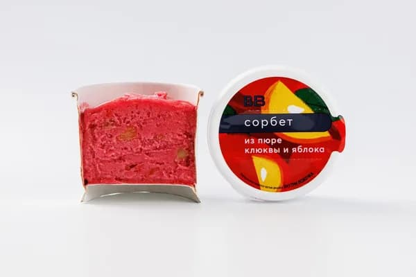Сорбет из пюре клюквы и яблока, 75 г