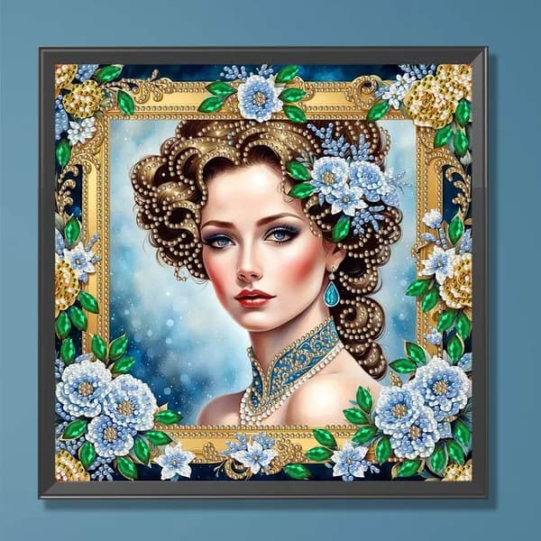 алмазная мозаика с портретом женщины, 30x30 см, элементы из смолы