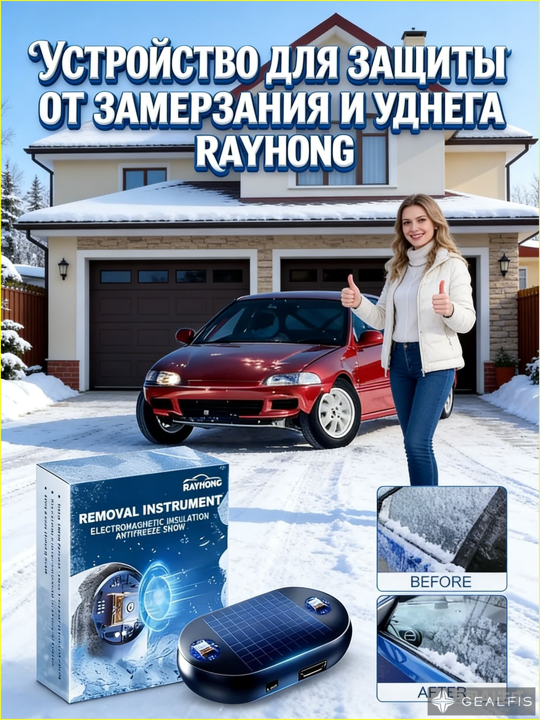 Система быстрой разморозки лобового стекла и зеркала заднего вида
