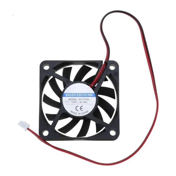 Вентилятор охлаждения 60x60x10mm 12В DC 2Pin, Черный