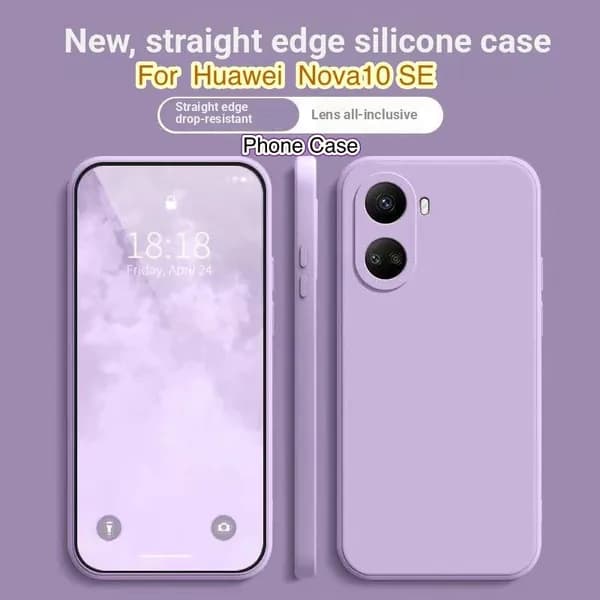 ЧистыйЧехол дляHuawei Nova10SE, силиконовый чехол с полной защитой, устойчивый к отпечаткам пальцев и износу.