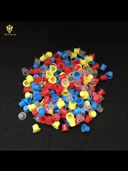 Пластиковые чашки для татуировки, Mix colors, 1000 шт