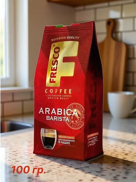 Кофе молотый FRESCO Arabica Barista для заваривания в чашке 100 гр