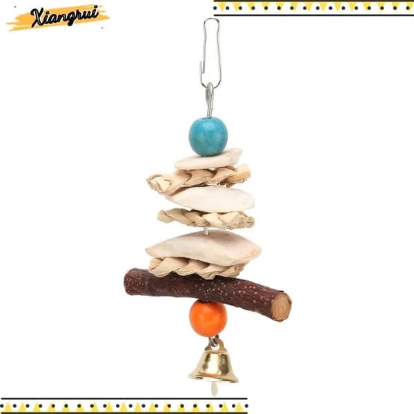Безопасные игрушки из кутикулярной кости с колокольчиком, для попугаев, дарящие радость вашим питомцам 15CM