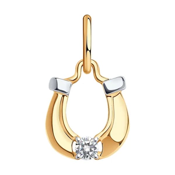 Золотая подвеска Символ года DIAMANT-ONLINE с фианитом 585 пробы