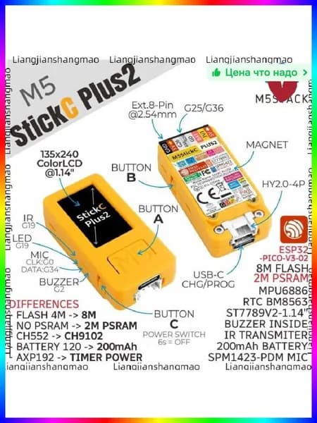 Программа для управления задачами M5StickC PLUS2 с CC1101&NRF24L01, мультиплатформа, Windows, 2025