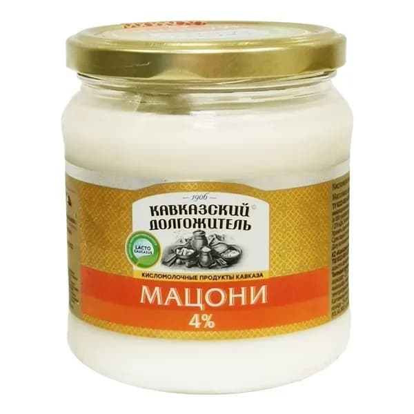 Мацони Кавказский долгожитель 4% БЗМЖ 400 мл