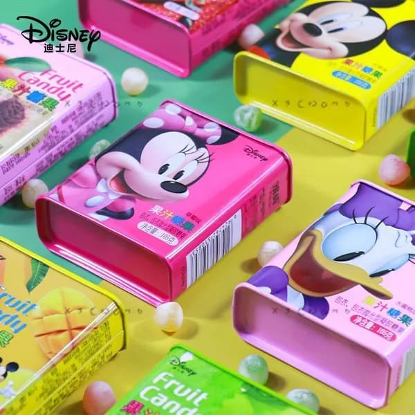 Жевательные конфеты с соком Disney, ассорти вкусов, 105 г, желейные леденцы с начинкой, официальная лицензияz