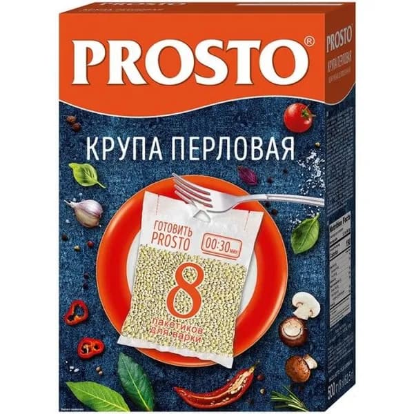 Prosto Крупа перловая 8 пакетиков по 62,5 г 500 г