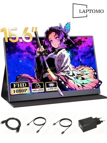 Laptomo 15.6" Монитор (156FCC), IPS, 1920x1080, 60 Гц, черно-серый