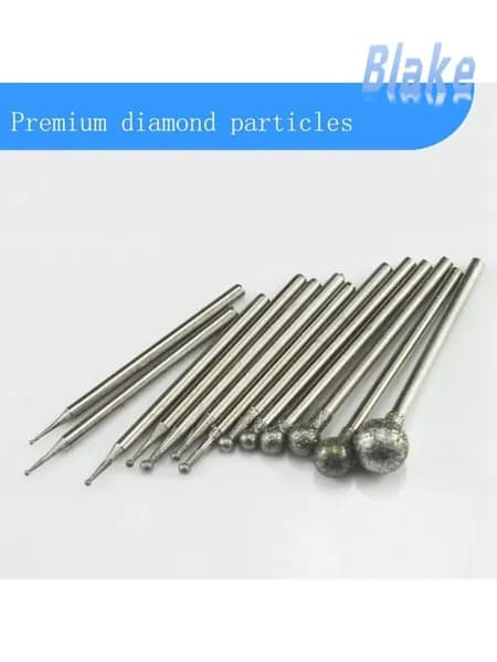 Набор алмазных шаровидных фрез, 13 шт., для гравировки и шлифовки "хвостовик 3/32" (0,5 8 мм) / для ротационных инструментов.