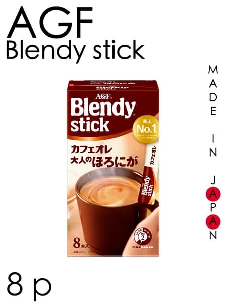 AGF Blendy Стик - Растворимый крепкий кофе с молоком 3 в 1 (8 пач * 8 г)