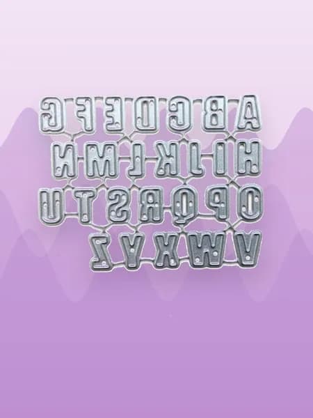 Алфавит, металлические вырубные трафареты, Серебро
