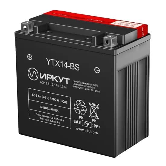 Аккумулятор ИРКУТ YTX14-BS AGM 151x87x147