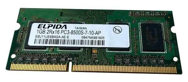 Elpida Оперативная память DDR3, 1066 МГц, 1 x (EBJ11UE6BASA-AE-E)