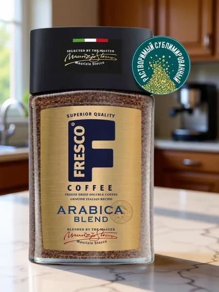 Кофе растворимый Fresco Arabica Blend, стеклянная банка, 100 г