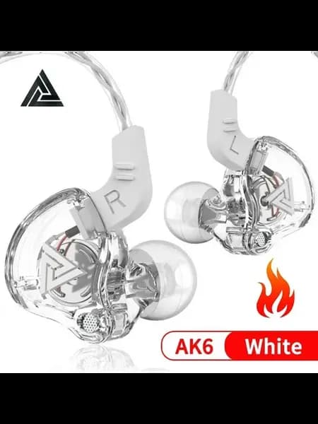 AK6 проводные наушники для спорта Белый, AK6-White