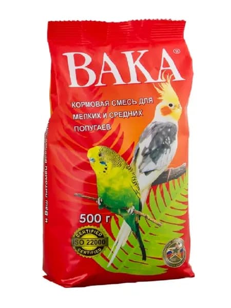 Кормовая смесь для мелких и средних попугаев, 500 г