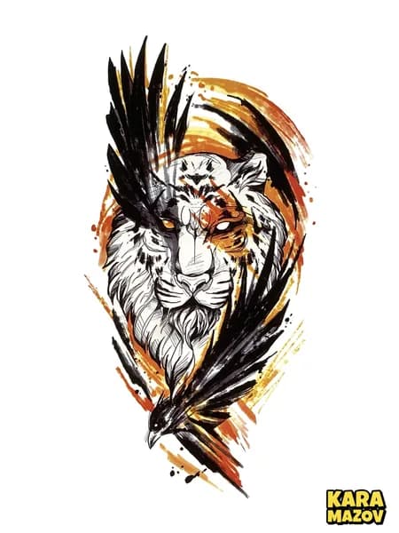 Качественный лев, тату 114210-Karamazov karamazov
