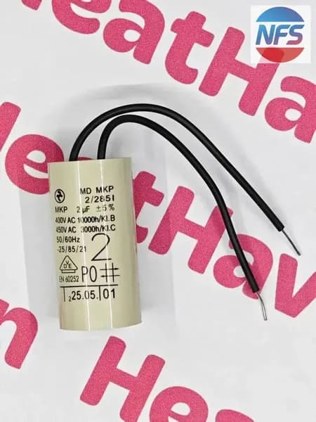 Конденсатор циркуляционного насоса 2 мкФ для насосов Grundfos, Wilo и их аналогов HeatHaven