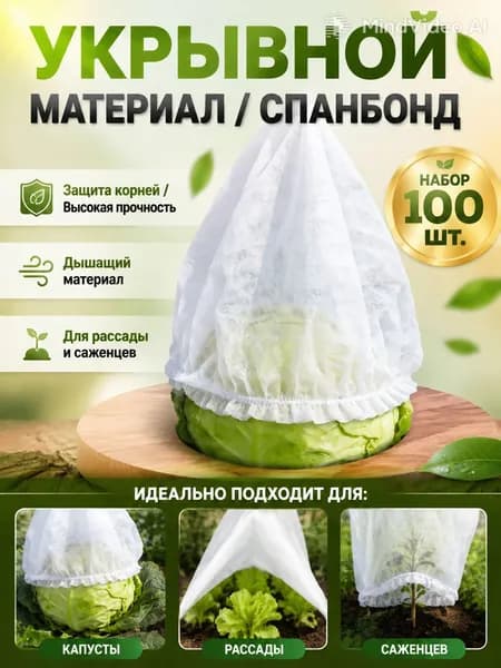 Чистовье Чехол для укрытия кустарников Нетканое полотно, Текстиль,  30 г-кв.м, 50 шт
