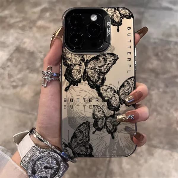 чехол на Tecno Spark 20 Pro / Техно Спарк 20 Про Роскошный матовый бабочка противоударный чехол