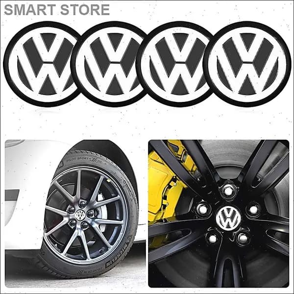 4 штуки фольксваген (Volkswagen) черный автомобильных колпачков для ступиц диаметром 56 мм