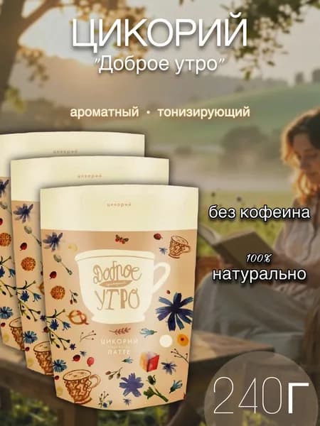 Цикорий Доброе утро натуральный растворимый с ароматом Латте, 240г