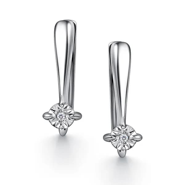 Серебряные серьги DIAMANT-ONLINE с бриллиантом 925 пробы