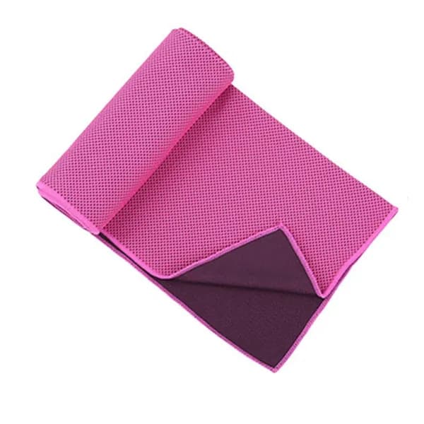 Полотенце Ice Silk, спортивное, мгновенно охлаждающее, портативное, для путешествий, фитнеса, бега, плавания, силиконовая сумка, розово-красная
