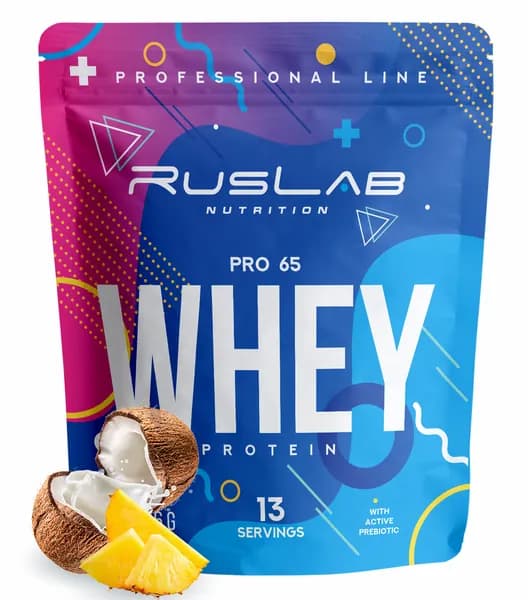 Протеин сывороточный WHEY PRO 65, белковый коктейль (416 гр),вкус пина колада
