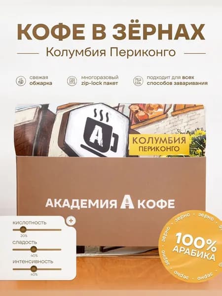 Колумбия Периконго, кофе в зернах, 100% Арабика, 200 гр.