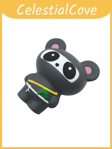 stress-игрушка panda с медленным восстановлением из pu пена для праздников и подарков, серый