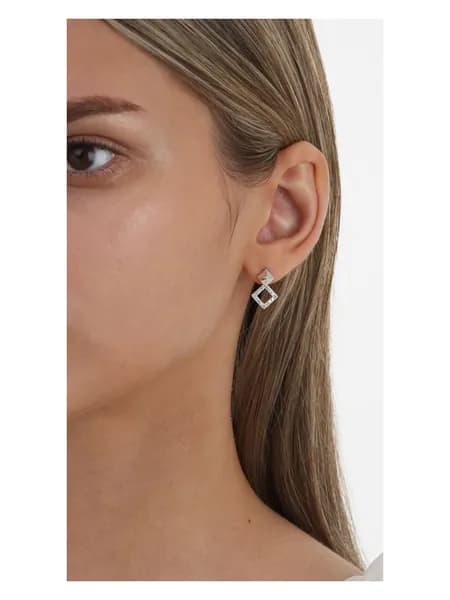 Серьги-пусеты из серебра 925 с фианитом kari JEWELRY