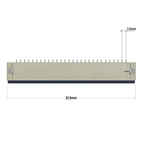 Разъем FFC FPC 28-pin шаг 1.0mm ZIF нижние контакты SMT