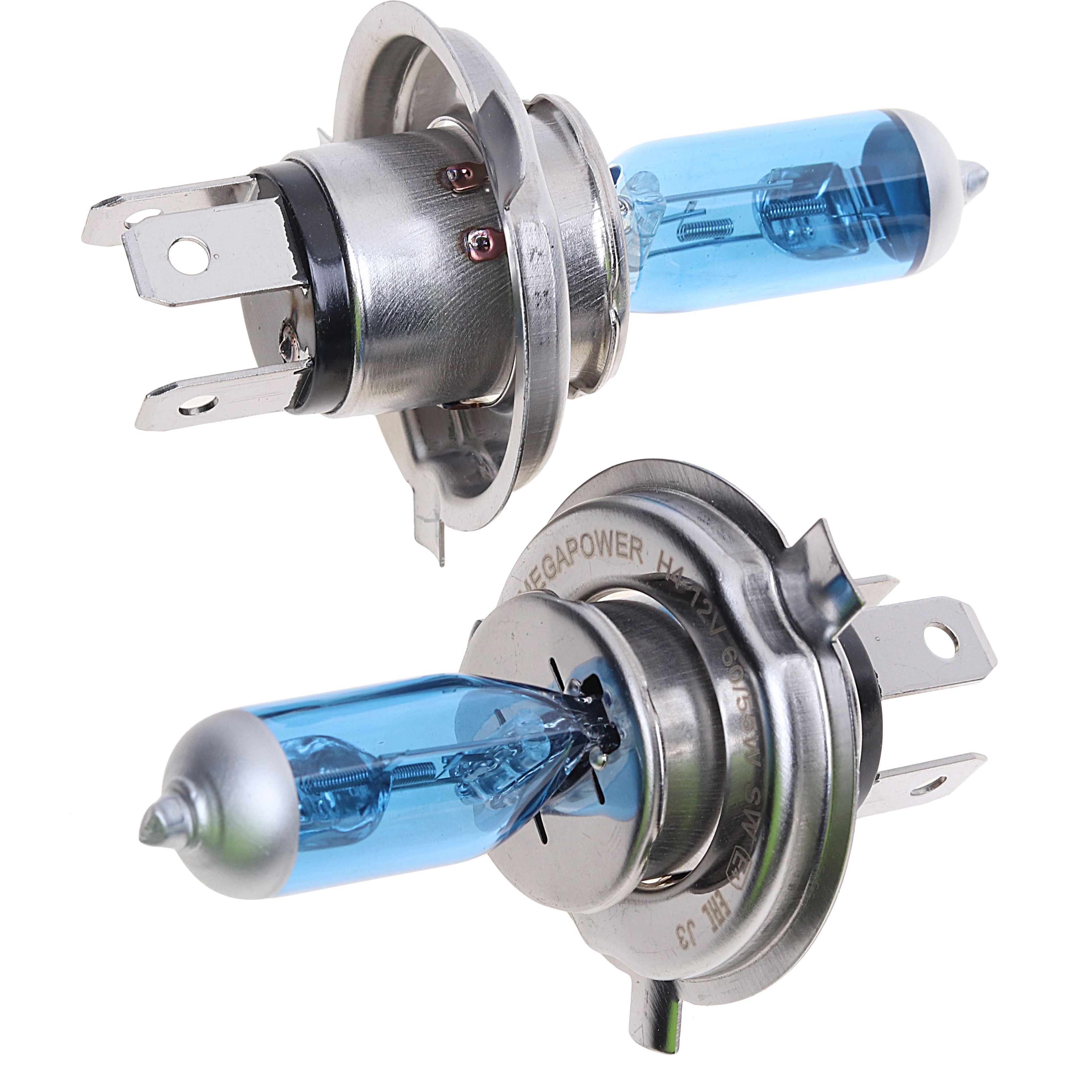 Лампа 12V H4 60/55W P43t бокс Blue White 2 шт арт 37033020 MEGAPOWER AUTOMOTIVE