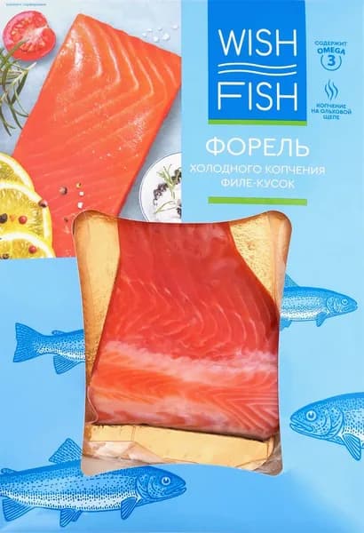 Форель холодного копчения WISH FISH филе-кусок, 150г