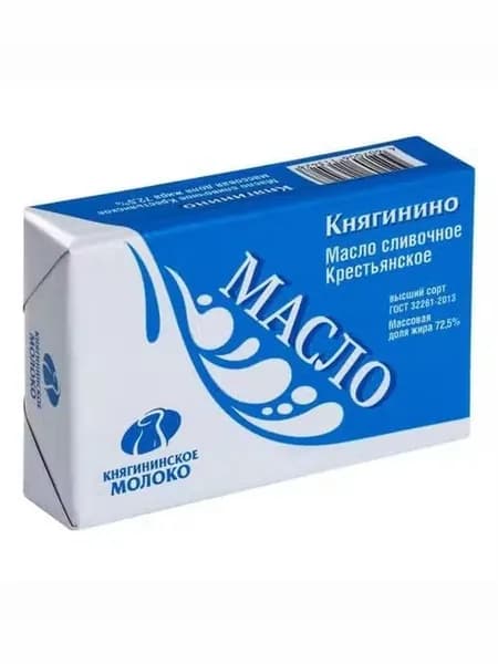 Сливочное масло Княгининское молоко Крестьянское 72,5% БЗМЖ 180 г
