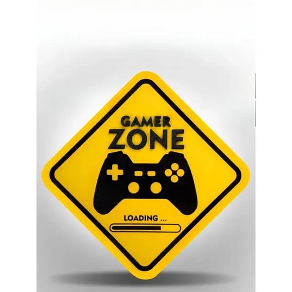 Знак декоративный "Gamer zone" (20х20 см). Картина в подарок / декор для детской комнаты / постер в офис.