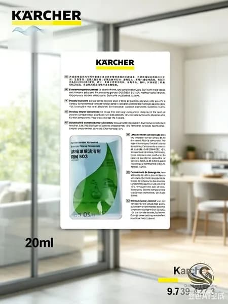 концентрированный очиститель для стекол KARCHER RM 503 для оконных очистителей,20 мл, 1 пакетик (жидкость)