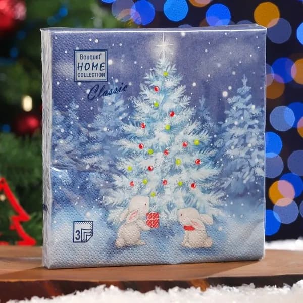 Бумажные салфетки HOME "Classic", В новогоднюю ночь, 3 слоя, 20 листов