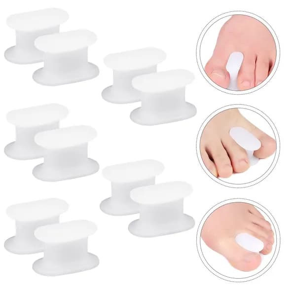 Корректор большого пальца стопы из sebs белого цвета для коррекции hallux valgus, 5 пар