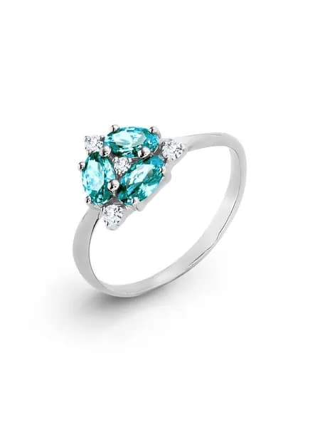 Кольцо женское серебряное 925 пробы с фианитом, KARATOV