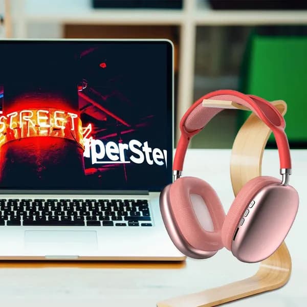 Наушники беспроводные с микрофоном P9pro max, Bluetooth, USB Type-C, красный