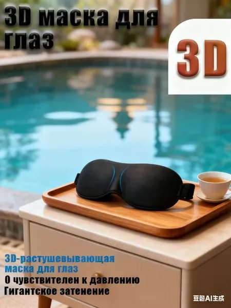3D маска для сна, черная, с носовым крылом, акция
