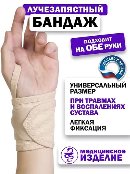 Бандаж для руки лучезапястный для запястья