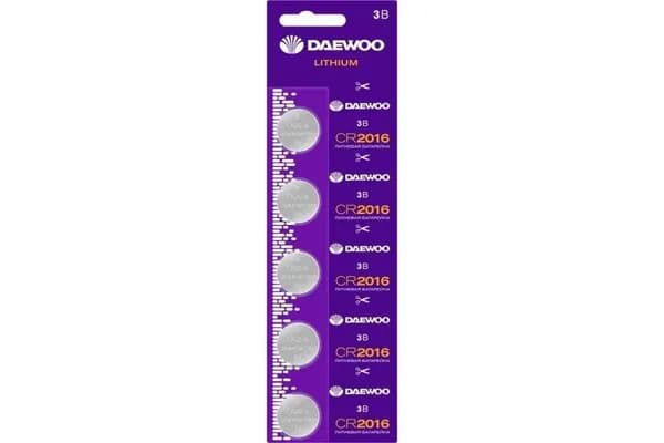 Элемент питания (батарейка) DAEWOO CR2016 BL-5 5шт