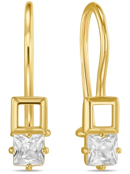 Серьги детские из желтого золота с фианитами MIUZ Diamonds
