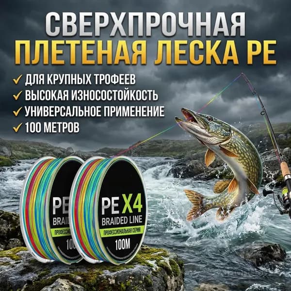 Цветная PE леска для рыбалки 4/8/9/12 плетения, леска DAIHMA 100 метров, 10 метров одного цвета