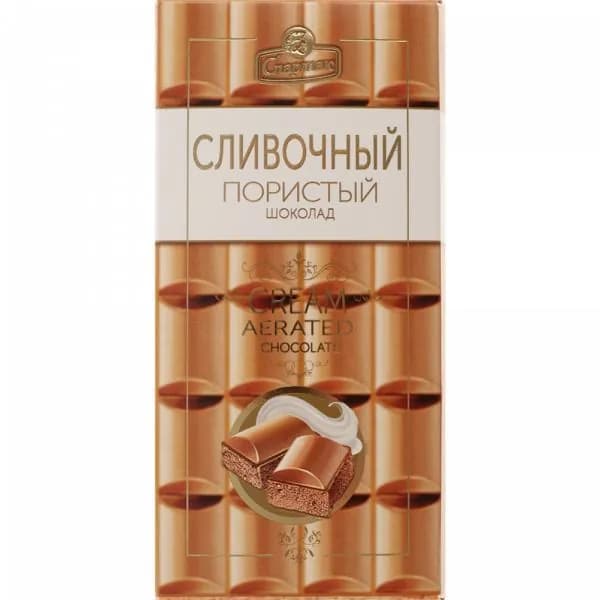 КФ Спартак Шоколад Пористый Сливочный, 70 г